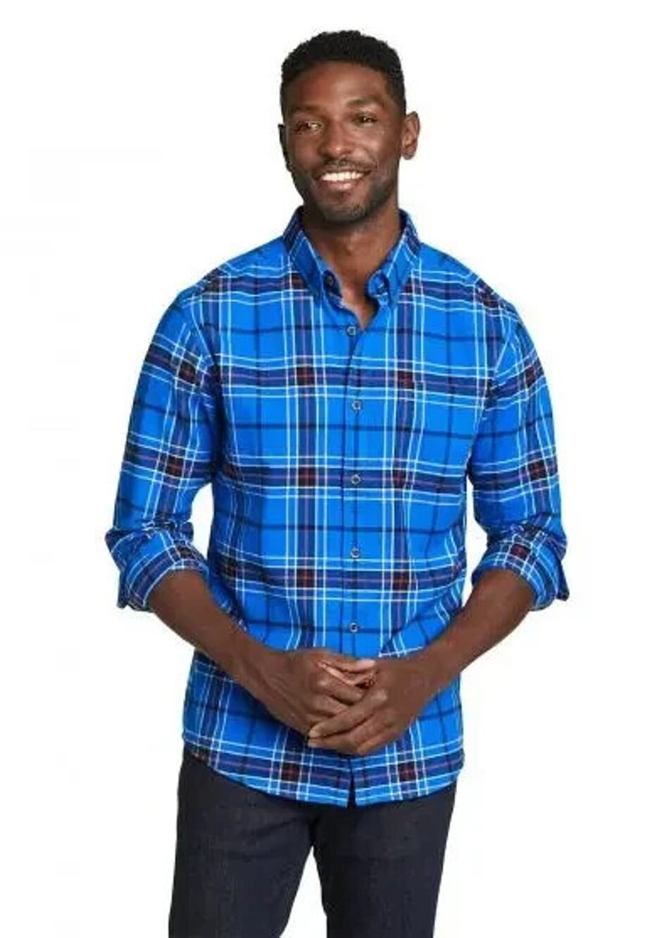 Men's Eddie Bauer Favorite Flannel Classic Fit Shirt - Plaid Sz M